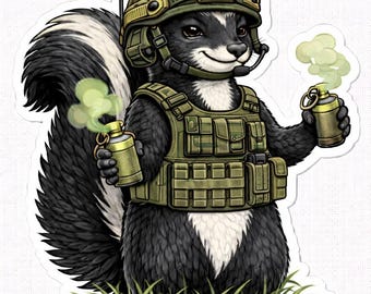 Adesivo tattico Skunk – Adesivo in vinile per operatore di visione notturna nei boschi – Arte militare impermeabile per la fauna selvatica