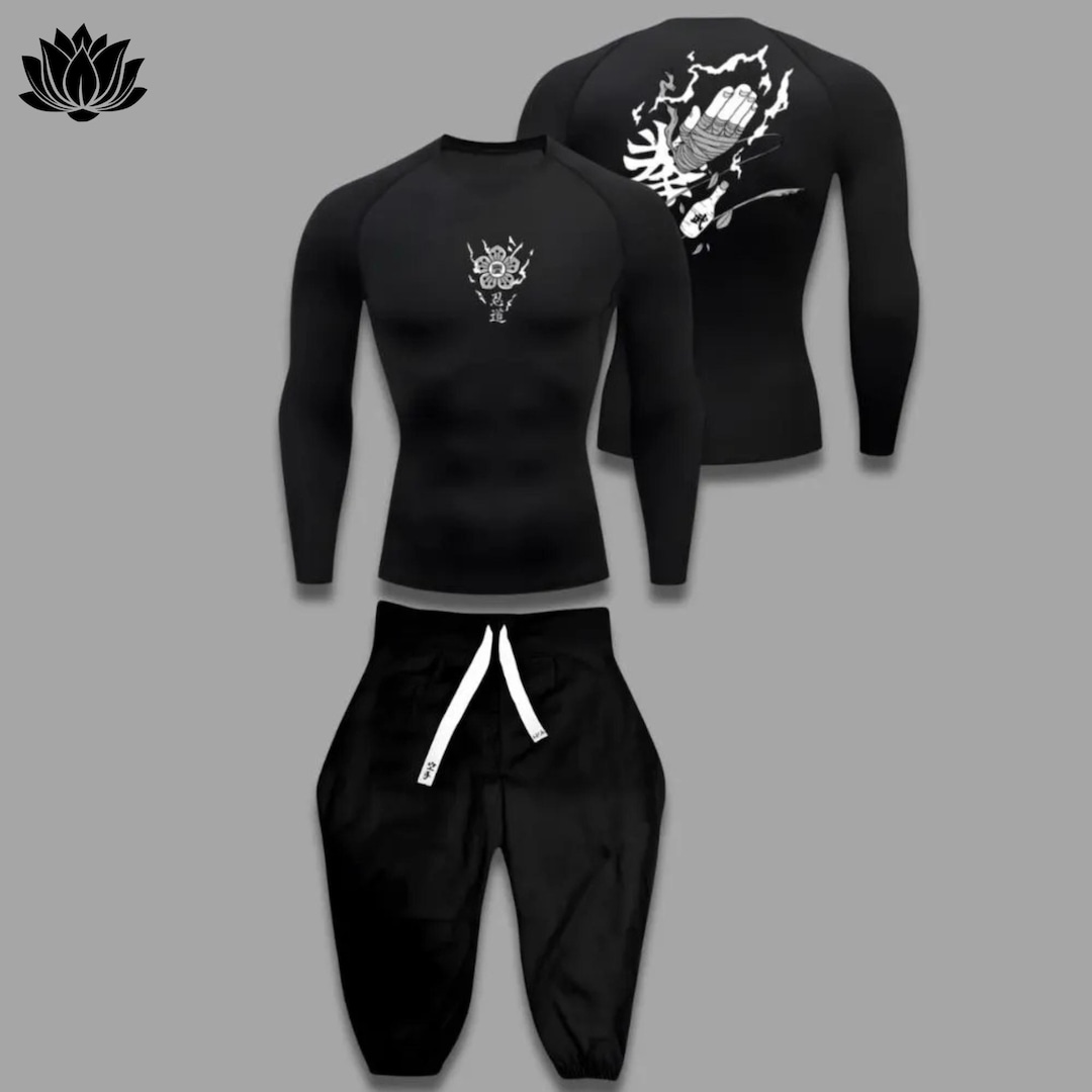 Anime Special Gym Wear Set, Manga Compression Shirt + Baggy Pants ...