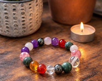 Bracelet chemin de vie en perles naturelles semi précieuses