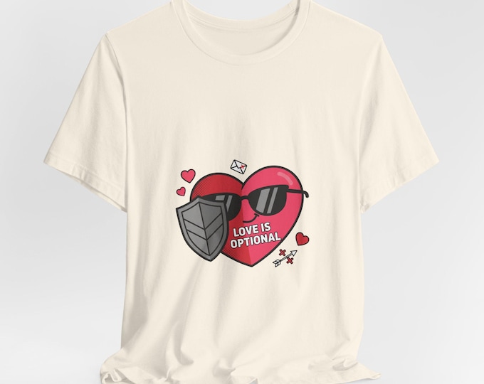 Love Is Optional cotton tee | Edgy Heart Valentine, Antilove Graphic