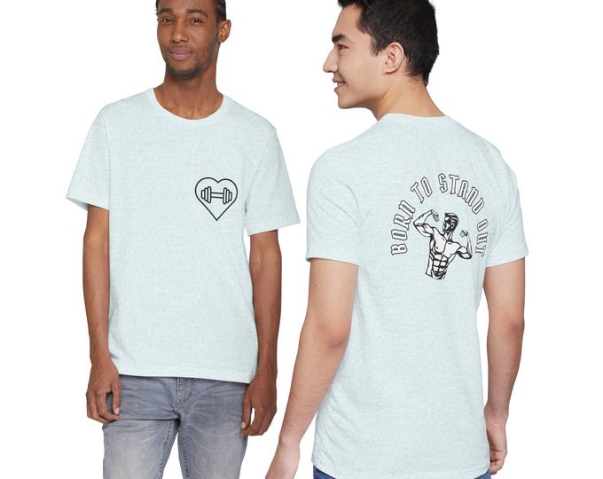 Gym Icons and Muscles T-Shirt | Fitness Dumbbell Heart Workout Tee