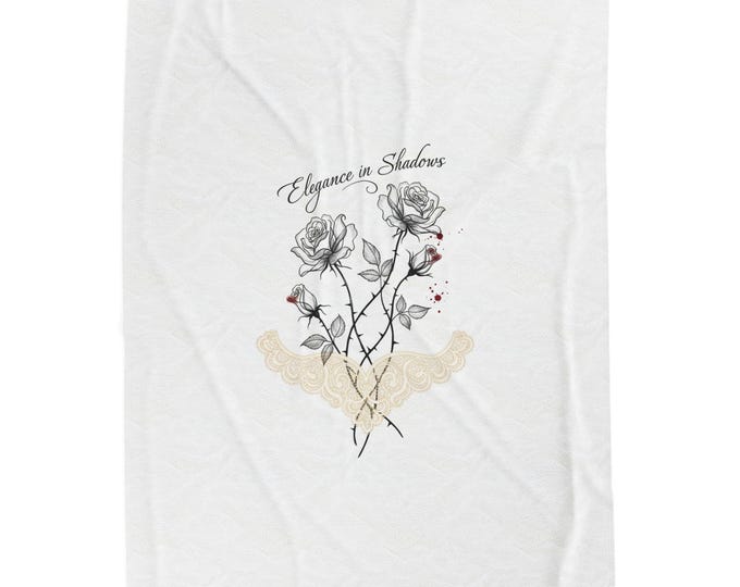 Gothic Rose Velveteen Blanket | Dark Romance Home Decor