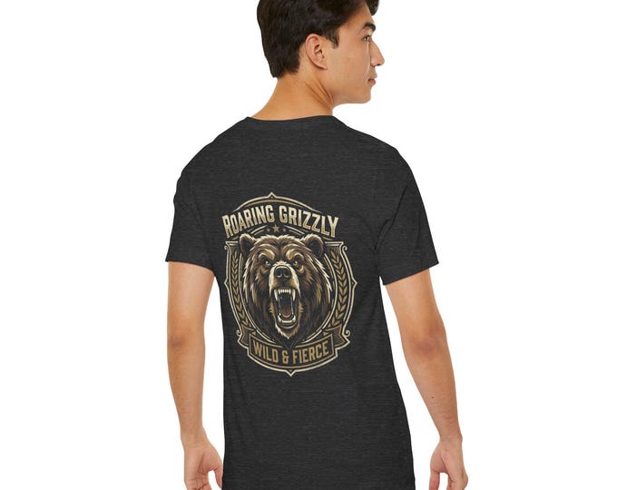 Roaring Grizzly Wild & Fierce T-Shirt | Bear Head Graphic Tee, Outdoorsy Camping Shirt