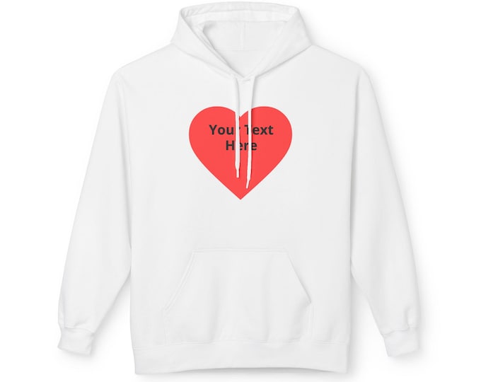 Personalized Red Heart Text Valentine Hoodie | Arrowed Heart Back