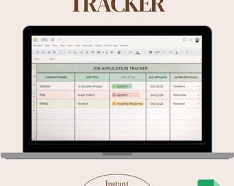 Application Tracker | Job Search Planner PDF | Career Organiser for Students & Graduates