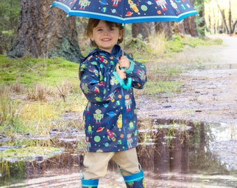 Kids Raincoat Baby Rain Boots,Deloito Baby Children Raincoat Hot! Infant Kids Rain Boots Shoes,Yellow Duck UFO Raincoat Umbrella Hat Hands Free Foldable