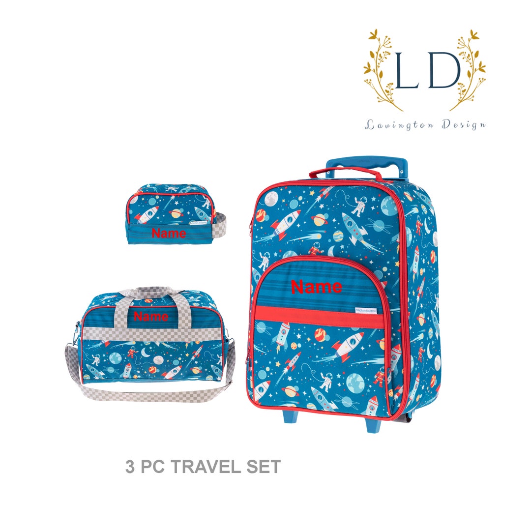 Kids Travel Bag Set, Toddler Rolling Luggage, Little Boys Personalized