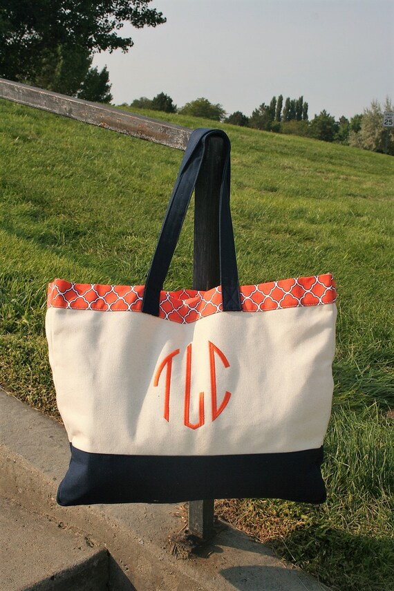 etsy monogrammed beach bag