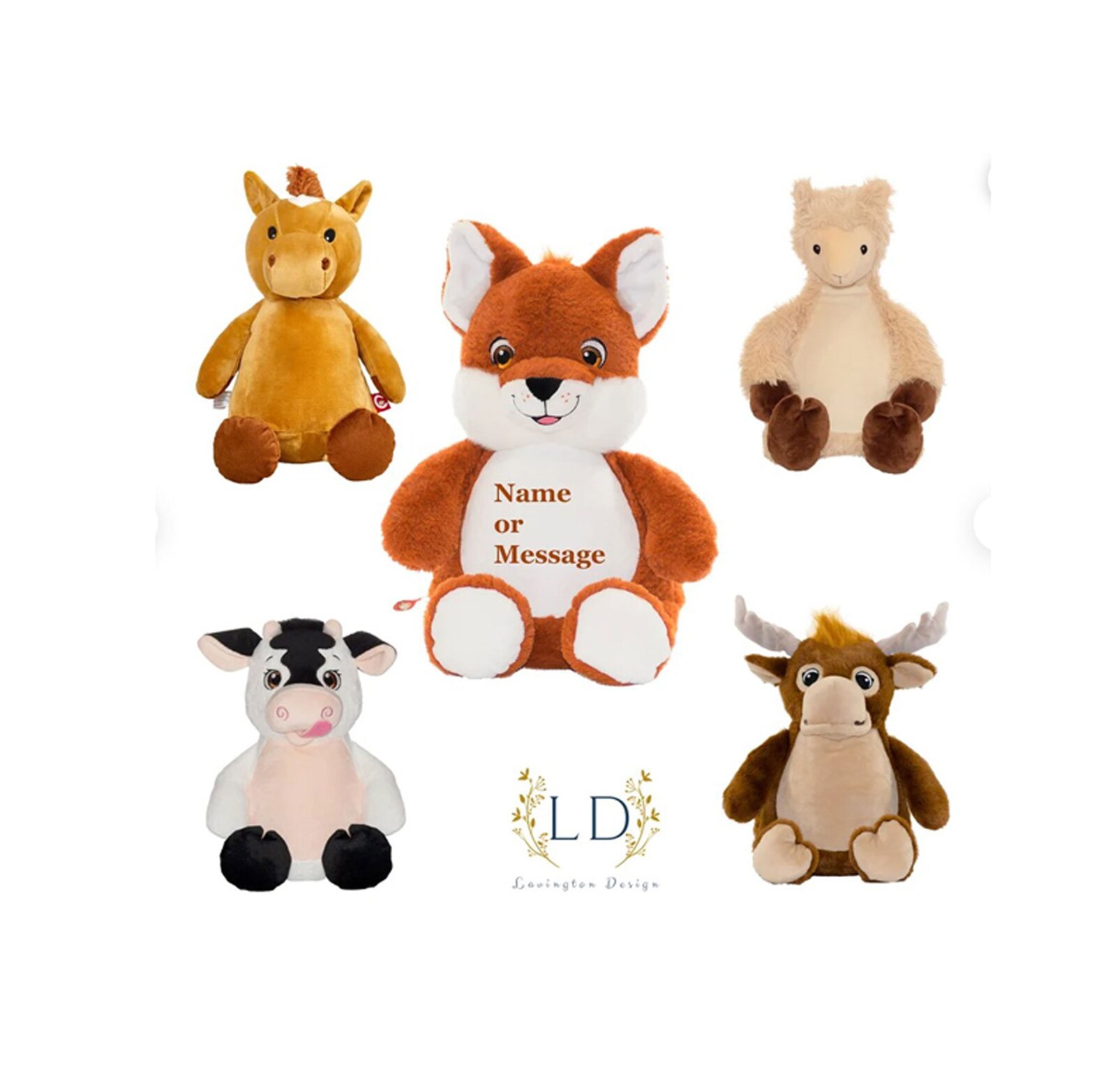 Personalized Stuffed Animals Add Name or Personal Message With Etsy