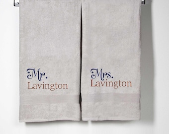 Monogrammed Set Bath Towels, Personalized Towels using Embroidery . Dress up your Bathroom with a new set of towels.