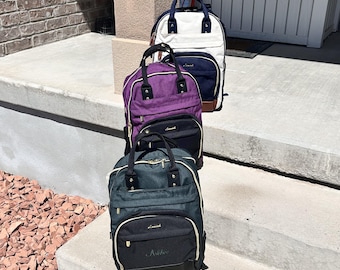 Ladies' Personalized Backpack, Adult and Teens Backpack LOTS of Pockets Embroidered Name or Monogram
