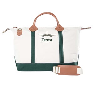 Personalized Duffle Bag Canvas Overnight Bag for Travel Large roomy weekender monogrammed makes a great gift for the traveler in your life.