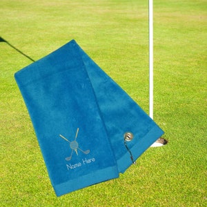 Golf Towel Personalized, Gift for Golfer. Terry Velour Premium Weight Golf Towel. Unisex Golf Gift Monogrammed Design
