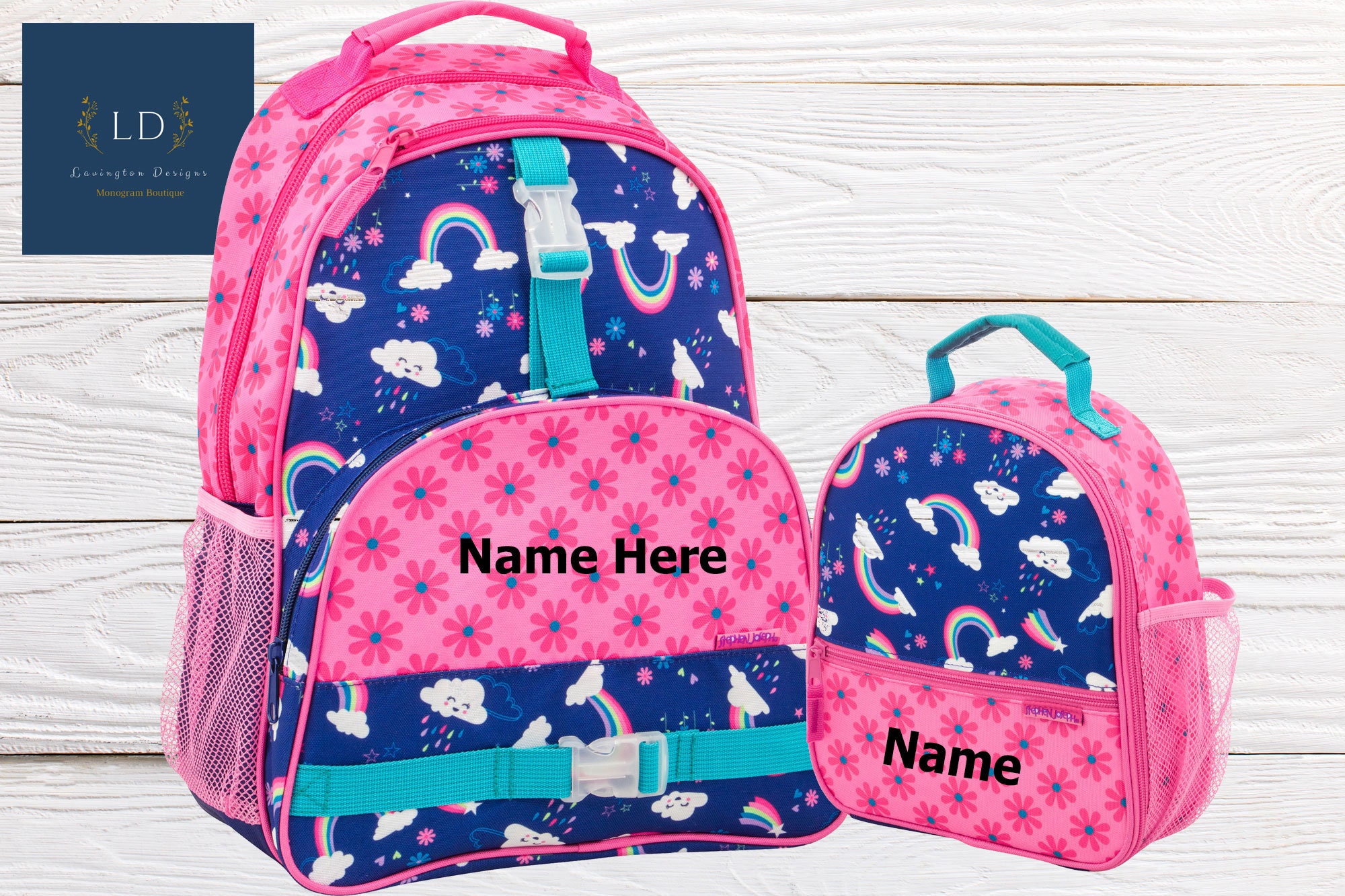 Personalized Girls Backpack and Monogrammed Lunch Bag set. Etsy