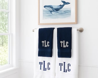 Monogrammed Bath Towel Set: One Monogrammed Towel Set or Two