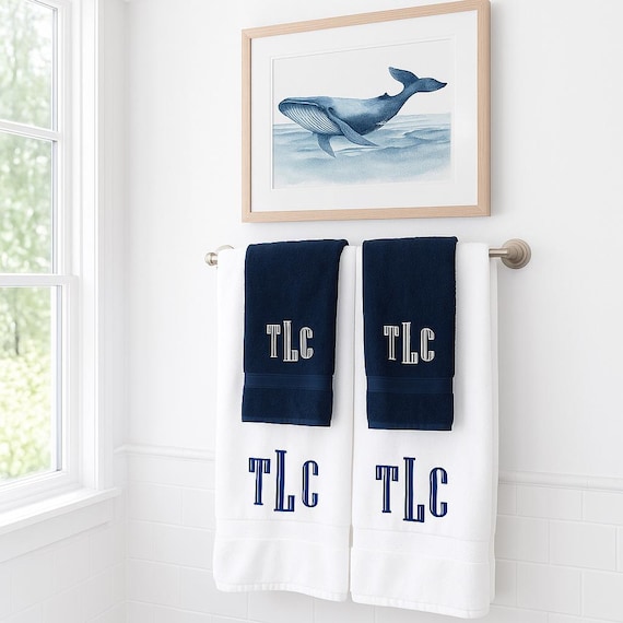 Monogrammed Bath Towel Set: One Monogrammed Towel Set or Two