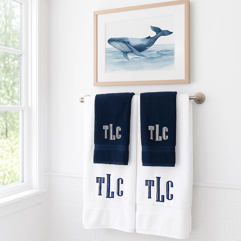 Monogrammed Bath Towel Set: One Monogrammed Towel Set or Two