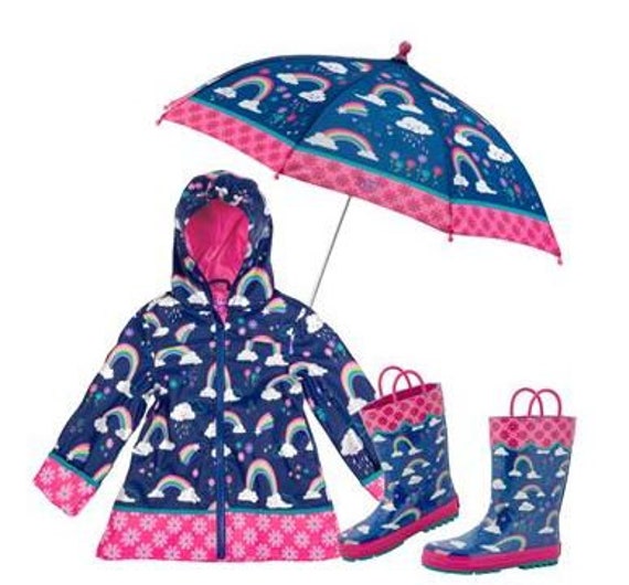 little girl rain boots and coat