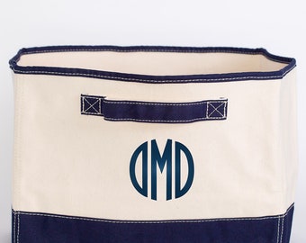 Monogramed Storage, Personalized Storage, Canvas Storage, Canvas Totes, Monogram Totes, Nursery Decor, Storage Bens, Monogram Storage Bens