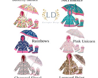 Kids Raincoat, Kids Rain Jacket, Girls Rain Jackets or Girls Rain Coats By Stephen Joseph with free personalizing