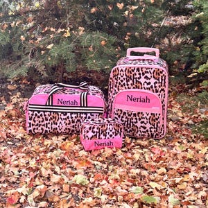 Kids Travel Bag Set, Toddler Rolling Luggage, Little Girls Personalized Duffle Bag, Kids Toiletry Bag, Personalized FULL SET