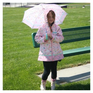 Kids Raincoat, Kids Rain Jacket, Girls Rain Jackets or Unicorn Rain Coat ,Toddler Rain Jackets and boots and umbrella set. Gift for Girl