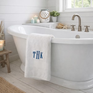 White monogrammed bath Towel