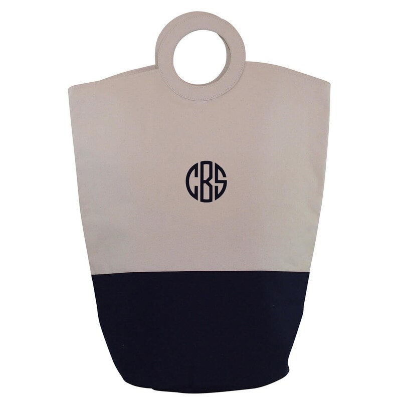 Monogram lavandería bolsa-bordado lona lavandería Tote-Hanging | Etsy