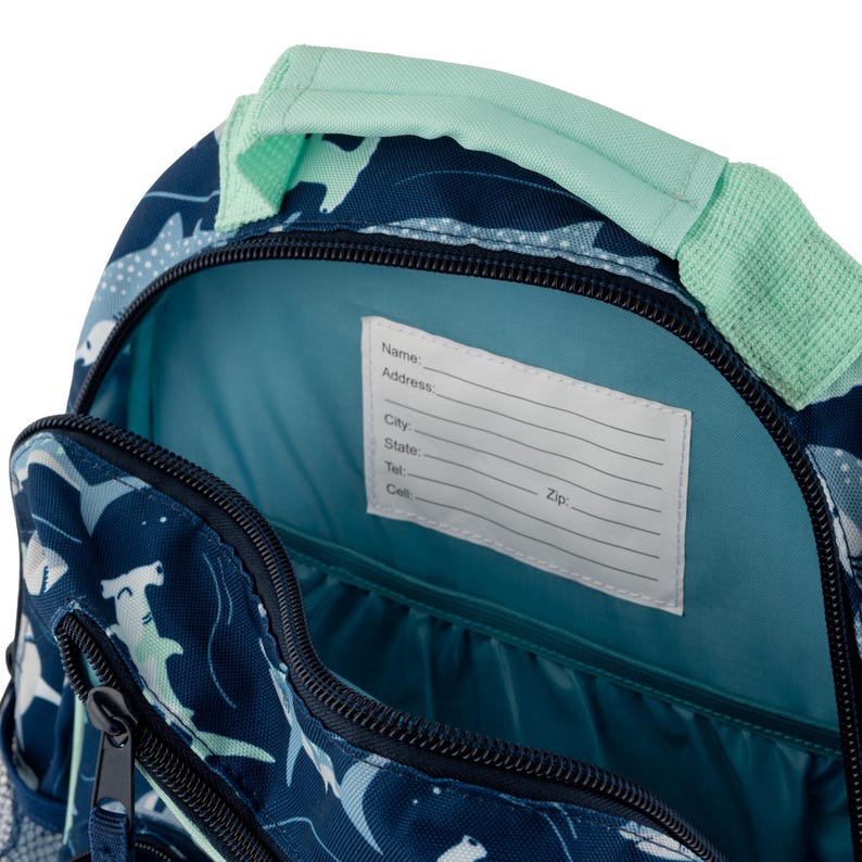 Kids Backpack and Lunch Box Set, Personalized Backpack Full Size Kids School Backpack.Boys' Backpack Set. Sharks image 14