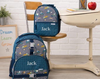 Kids Backpack and Lunch Box Set, Personalized Backpack Full Size Kids School Backpack.Boys' Backpack Set.
