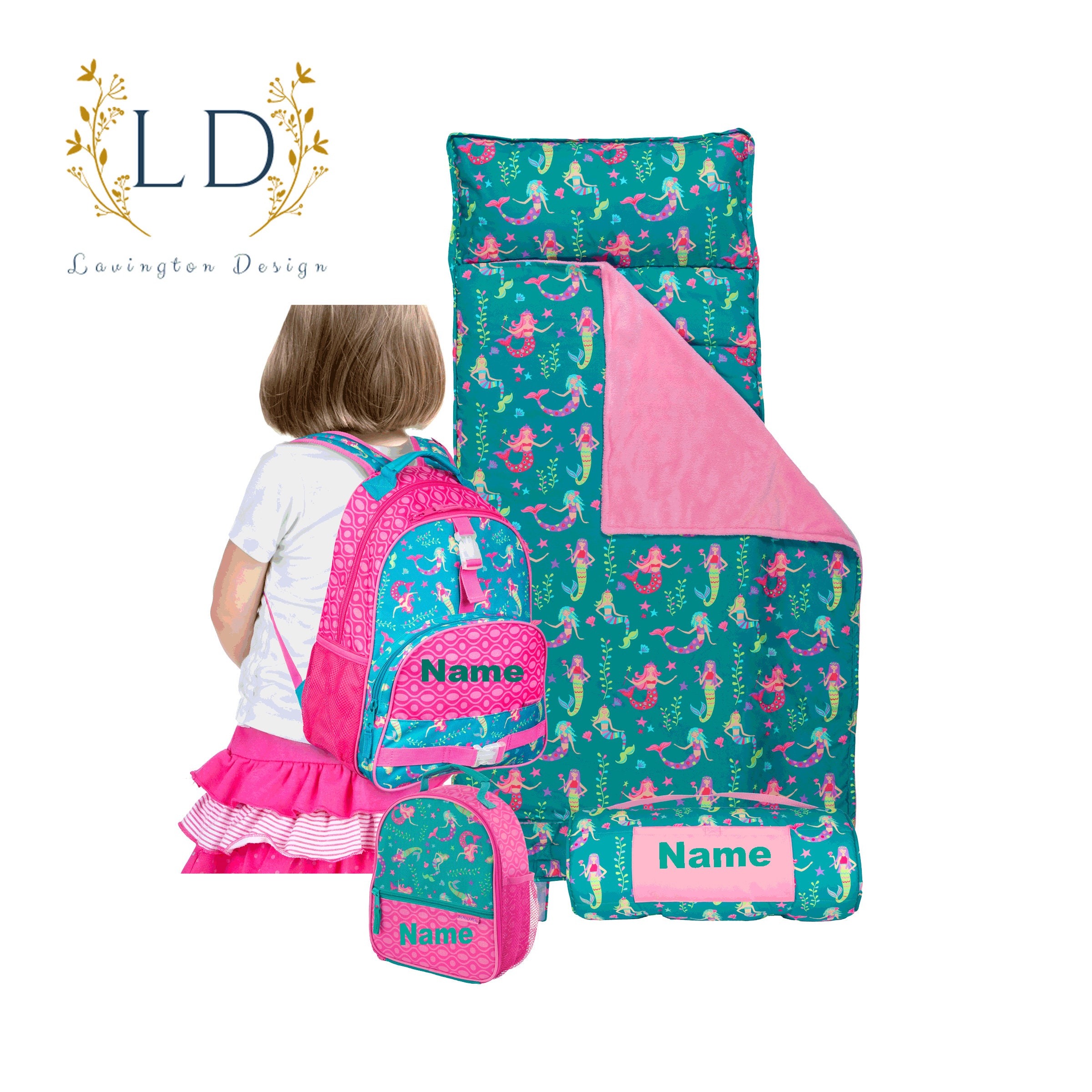 Little girl backpack and lunch deals boxes