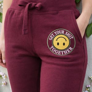Funny Sweatpants with Meme, Unisex Jogger Style Sweatpants with an Embroidered image 1