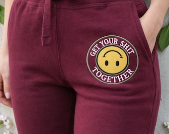 Funny Sweatpants with Meme, Unisex Jogger Style Sweatpants with an Embroidered