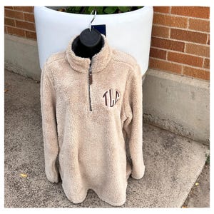 Sherpa Pullover, Monogrammed Charles River Sherpa Quarter ZIP Pullover, Ladies fashion, Fuzzy sweater, Gift idea for Ladies