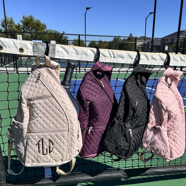 Pickleball  Bag Bag Monogrammed using Embroidery -, Sports Bag Monogrammed for Pickleball for Woman