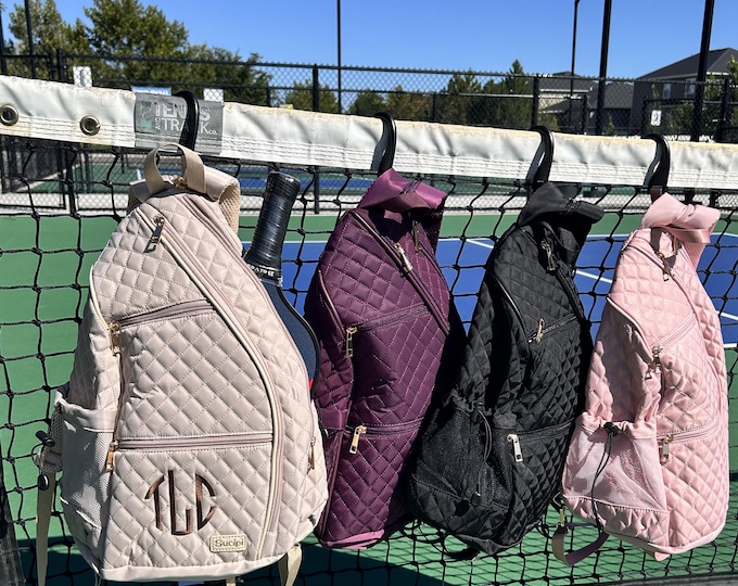 Pickleball  Bag Bag Monogrammed using Embroidery -, Sports Bag Monogrammed for Pickleball for Woman