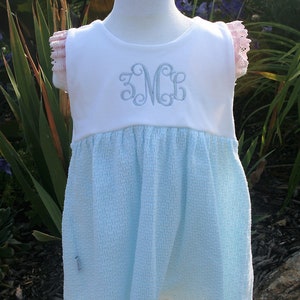 Monogram Baby Dress, Baby Dress, Personalized Dress, Toddler dress, Fancy Baby Dress, Embroidered Baby Clothing,