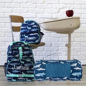 Boys shark Backpack set
