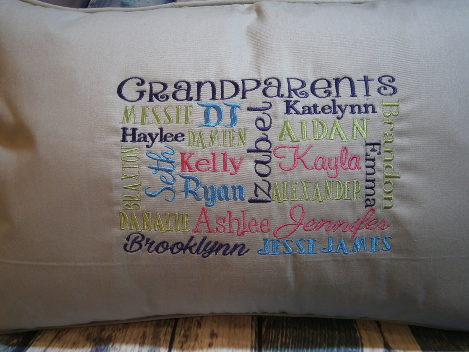Grandparents Pillow Pillow with Grandchildrens Names Etsy
