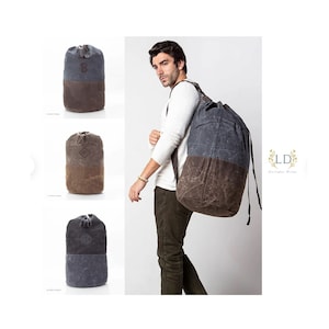 Waxed Canvas Laundry Bag , Monogrammed Laundry Bag,Personalized Graduation Gifts,  Bag, Personalized Laundry Bag, Canvas Bags
