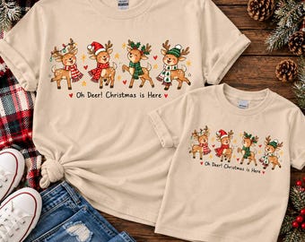 Oh Deer Christmas is Here Graphic Apparel