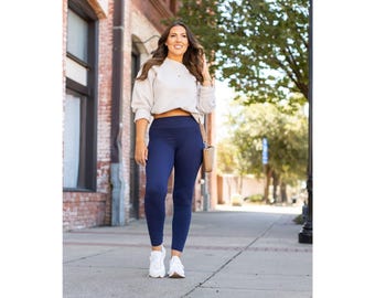 Nyla - Navy Full-Length with Pocket Leggings