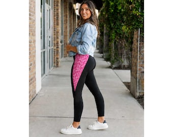 Ready to Ship | Breast Cancer Awareness Panel Leggings