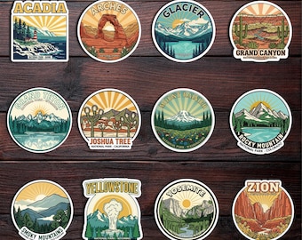 National Parks Stickers  | Waterproof matte laminated vinyl sticker - waterbottle and laptop decal