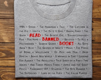 Read Banned Books T-Shirt | Book List Graphic Tee | 100% Cotton