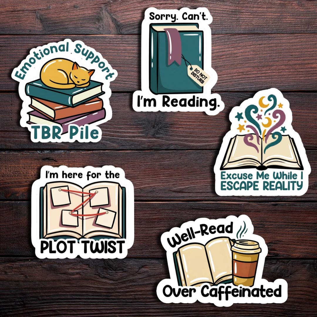 Bookish Stickers – Funny Reader Vinyl Waterproof Matte Sticker, Laptop ...