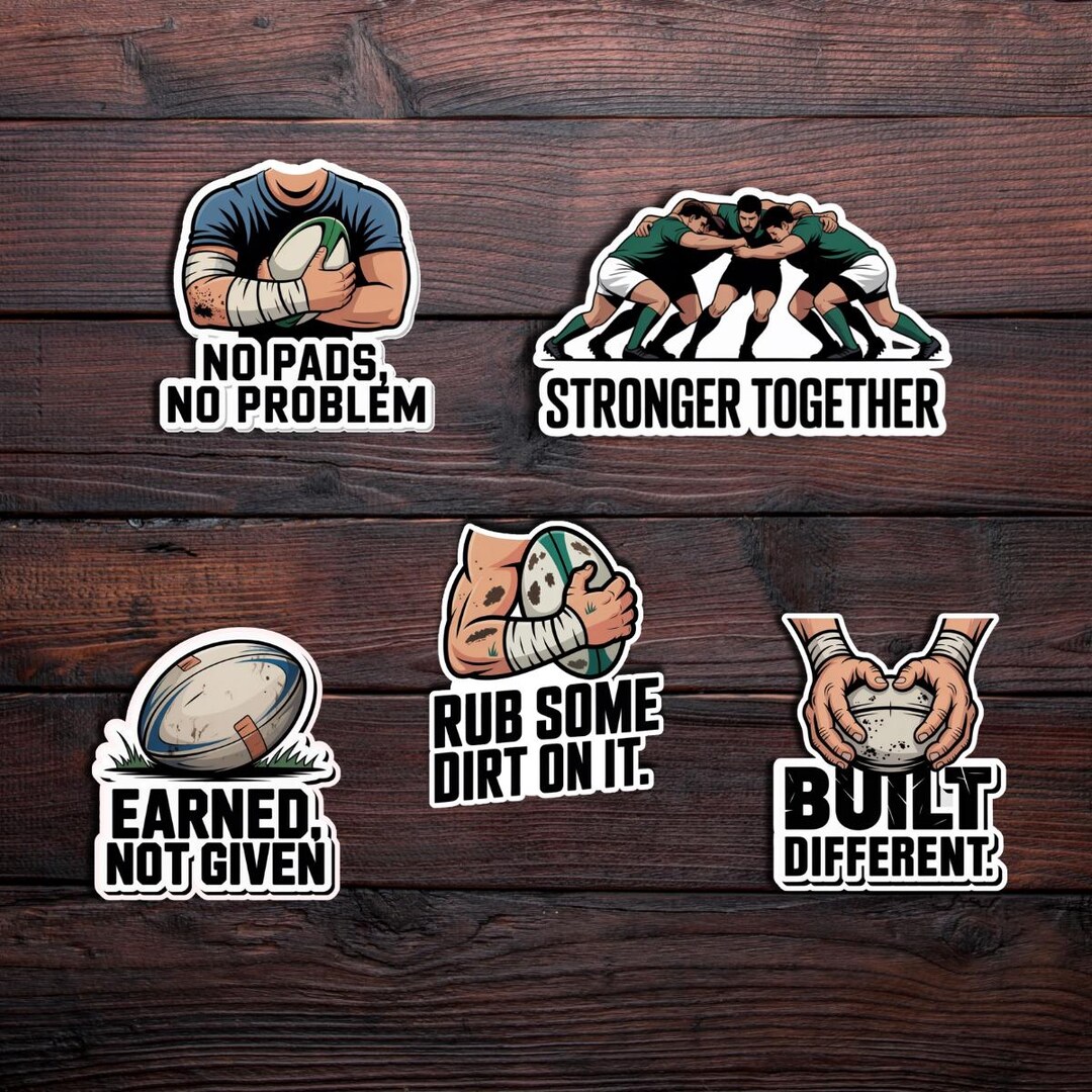 Mens Rugby Stickers – Waterproof Vinyl Matte Laminated Sticker ...