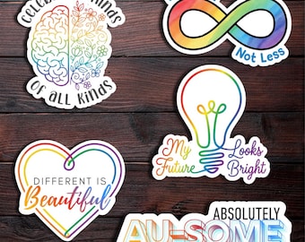 Autism Acceptance Stickers – Waterproof Vinyl Matte Lamined Decal - Neurodivergent Waterbottle & Laptop Sticker