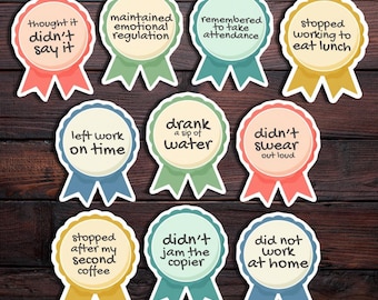 Funny Teacher Stickers | Micro-Win Awards – Waterproof Vinyl Matte Laminated Sticker - Waterbottle & Laptop Decal