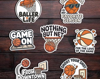 Funny Basketball Stickers – Waterproof Matte Laminated Sticker - Waterbottle & Laptop Decal